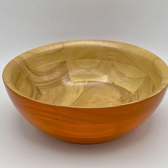 Vintage TuttoCasa Wooden Cereal Salad Bowl 7” Mid Century Taiwan MCM Retro - Picture 1 of 4